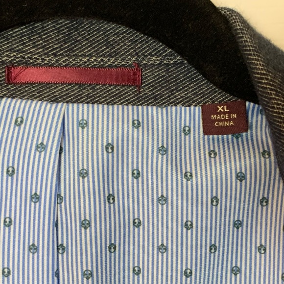 Johnston & Murphy Stretch Textured Knit Blazer - XL - Skull Design💀Lining - Picture 4 of 10